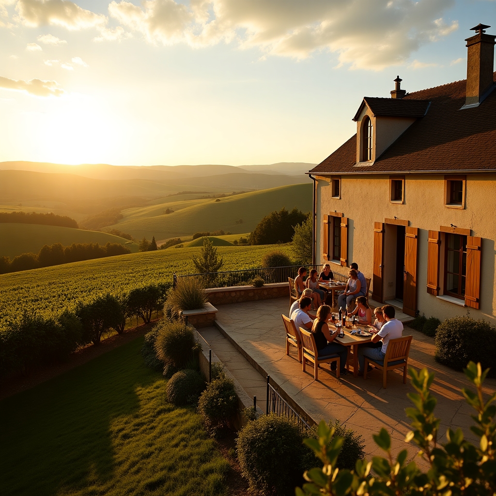 Espace extérieur aménagé pour gîte rural